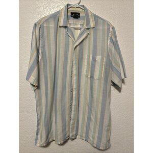 Vintage Mervyn's Mens Collection Short Sleeve Button Up Pastel Blue Large Shirt